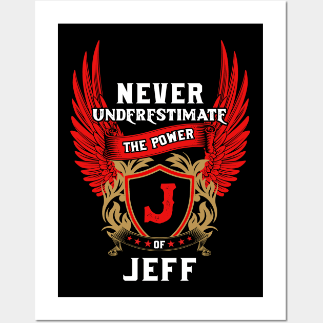 Never Underestimate The Power Jeff - Jeff First Name Tshirt Funny Gifts Wall Art by dmitriytewzir